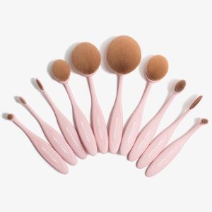 Oval Makeup Brush Set (Pink)